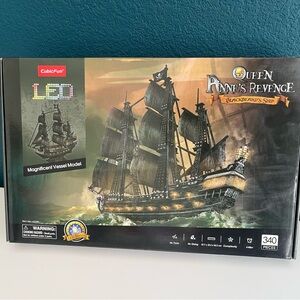 CubicFun 340-piece LED Queen Anne's Revenge 3D pirate ship puzzle model kit